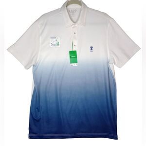 NWT IZOD Men’s Golf Polo White Blue Ombré Swingflex Stretch Technology Size 2XLT